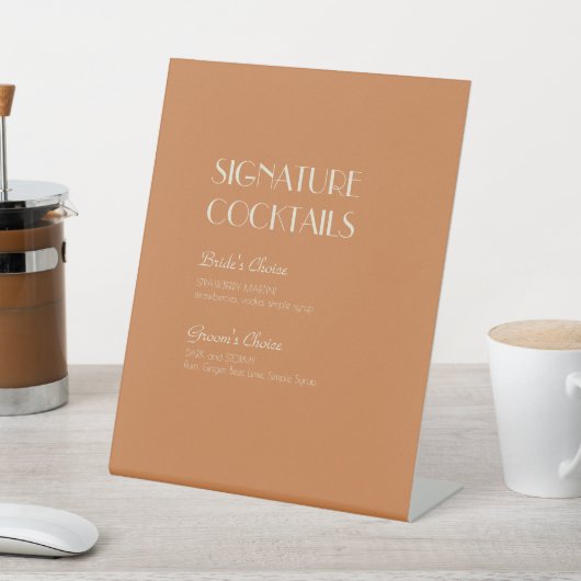 Autumn Boho Deco | Menu Terracotta Cocktail Reclamebord Met Voetstuk (Insitu)