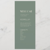 Autumn Boho Deco | Programma Sage Green Wedding Programmakaart (Voorkant)