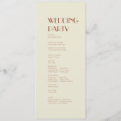 Autumn Boho Deco | Programma Sage Green Wedding Programmakaart (Achterkant)
