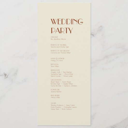 Autumn Boho Deco | Programma Sage Green Wedding Programmakaart (Achterkant)