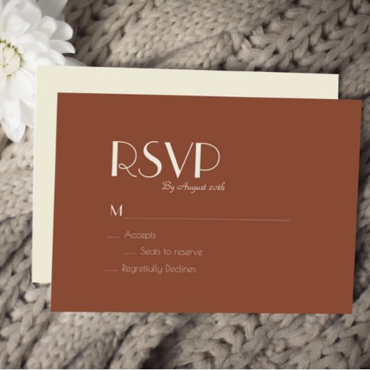 Autumn Boho Deco | RSVP-Kaart met Rust Wedding RSVP Kaartje