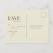 Autumn Boho Deco | RSVP van het Cream Wedding Uitnodiging Briefkaart (Achterkant)