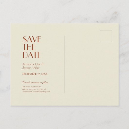 Autumn Boho Deco | Rust sparen de Datum Aankondigingskaart (Achterkant)