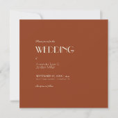 Autumn Boho Deco | Rust Square All One Wedding Kaart (Voorkant)