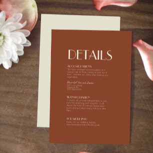 Autumn Boho Deco Rust Weddenschap Informatiekaartje