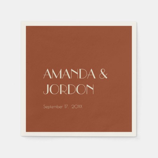 Autumn Boho Deco | Rust Wedding Cocktail Servet (Voorkant)