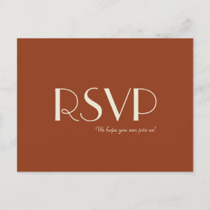 Autumn Boho Deco   Rust Wedding RSVP Uitnodiging Briefkaart