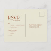 Autumn Boho Deco | Rust Wedding RSVP Uitnodiging Briefkaart (Achterkant)
