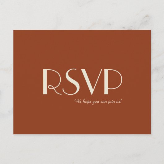 Autumn Boho Deco | Rust Wedding RSVP Uitnodiging Briefkaart (Voorkant)