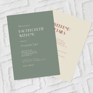 Autumn Boho Deco Sage Green Bachelorette Weekend Kaart