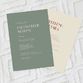 Autumn Boho Deco | Sage Green Bachelorette Weekend Kaart