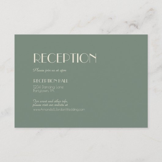 Autumn Boho Deco | Sage Green Reception — Gegevens Informatiekaartje (Voorkant)