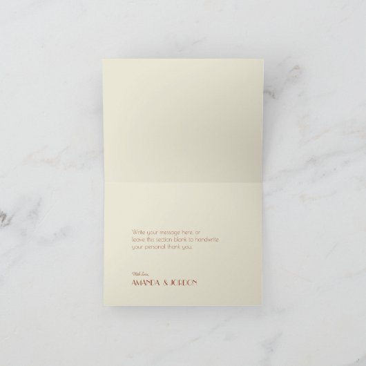 Autumn Boho Deco | Sage Green Wedding Bedankkaart (Binnen)