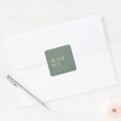Autumn Boho Deco | Sage Green Wedding Bedankt Vierkante Sticker (Envelop)