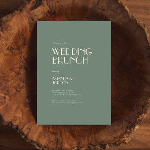 Autumn Boho Deco Sage Green Wedding Brunch Kaart