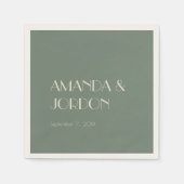 Autumn Boho Deco | Sage Green Wedding Cocktail Servet (Voorkant)