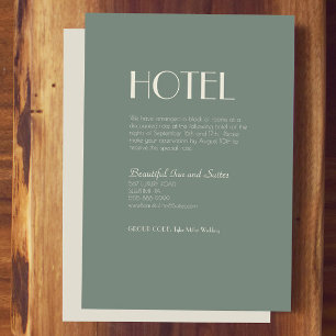 Autumn Boho Deco Sage Green Wedding Hotel Informatiekaartje