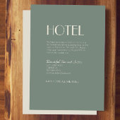 Autumn Boho Deco | Sage Green Wedding Hotel Informatiekaartje