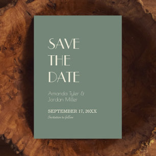 Autumn Boho Deco Sage Green Wedding Save The Date