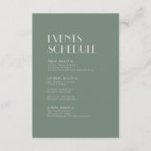 Autumn Boho Deco | Sage Green Wedding Schedule Informatiekaartje (Voorkant)