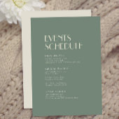 Autumn Boho Deco | Sage Green Wedding Schedule Informatiekaartje