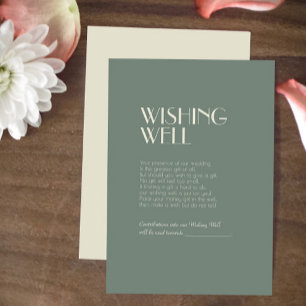 Autumn Boho Deco Sage Green Wedding Wishing Well Informatiekaartje