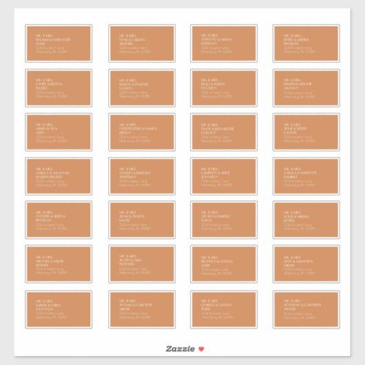 Autumn Boho Deco | Terracotta Guest Address Label (Vel)