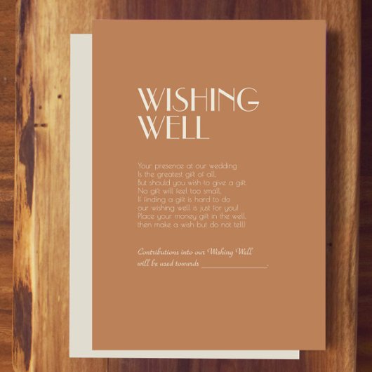 Autumn Boho Deco | Terracotta Wedding Wishing Well Informatiekaartje