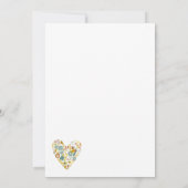 Autumn Boho Floral Heart Fall Wedding Invitations Kaart (Achterkant)