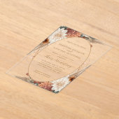 Autumn Boho Floral Oval Border Wedding | Acryl Uitnodigingen (Laagn)