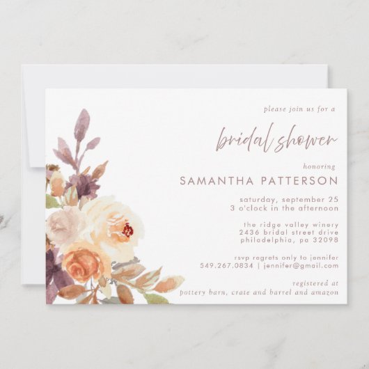 Autumn Boho Floral Vrijgezellenfeest Kaart (Voorkant)