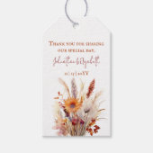 Autumn Boho Floral | Witte bruiloft Cadeaulabel (Voorkant)