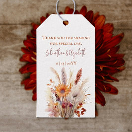 Autumn Boho Floral | Witte bruiloft Cadeaulabel