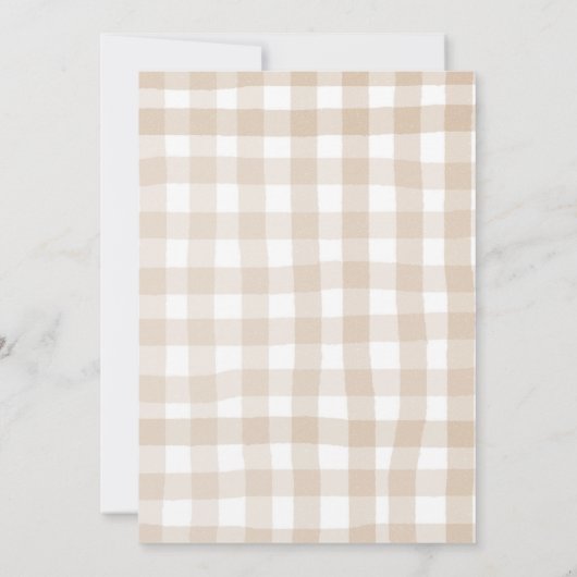 Autumn Boho Gingham Pumpkin Baby shower Uitnodigin Kaart (Achterkant)