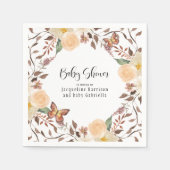 Autumn BOHO Herfst Bloemen Vlinder Baby shower Servet (Voorkant)