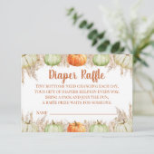 Autumn Boho Pampas Grass Diaper Raffle Card Bedankkaart (Staand voorkant)