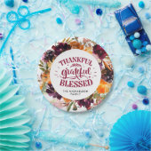 Autumn Boho persoonlijke Floral Thanksgiving Papieren Bordje (Feest)