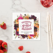 Autumn Boho persoonlijke Floral Thanksgiving Servet (Insitu)