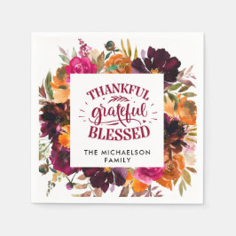 Autumn Boho persoonlijke Floral Thanksgiving Servet