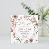 Autumn Boho Wildflower Herfst in Love Vrijgezellen Kaart (Staand voorkant)