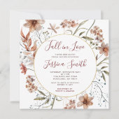 Autumn Boho Wildflower Herfst in Love Vrijgezellen Kaart (Voorkant)