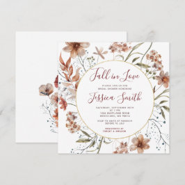 Autumn Boho Wildflower Herfst in Love Vrijgezellen Kaart