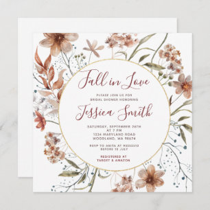 Autumn Boho Wildflower Herfst in Love Vrijgezellen Kaart