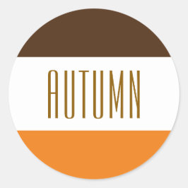 AUTUMN Bold Cocoa Bruin Sinaasappel Witte Strepen Ronde Sticker
