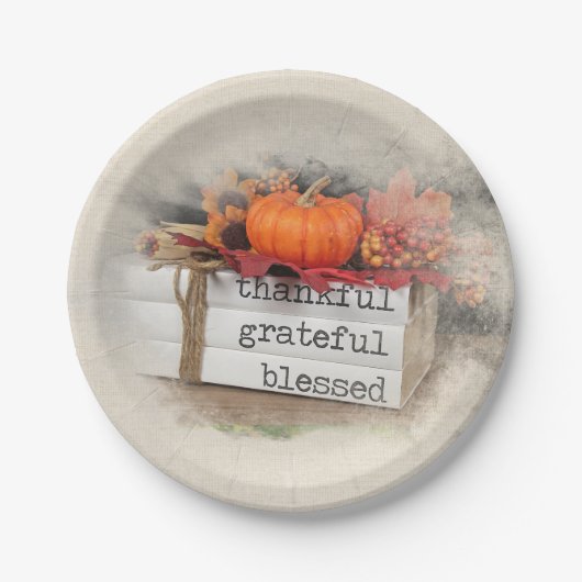 Autumn Book Stack Papieren Bordje (Voorkant)