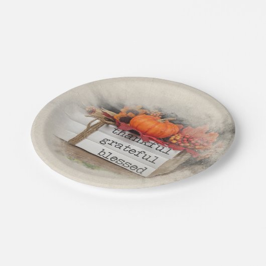 Autumn Book Stack Papieren Bordje (Gekanteld)