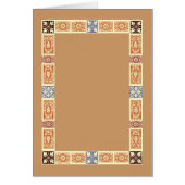 Autumn Border Brown Blue Blank Art Kaart (Voorkant)