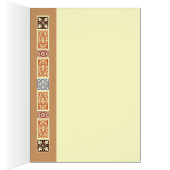 Autumn Border Brown Blue Blank Art Kaart (Binnen (Rechts))