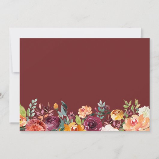 Autumn Botanical Floral Gold Script Photo Save The Date (Achterkant)