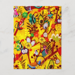 Autumn Botanical Forest Bird Flowers Paradise Feestdagenkaart